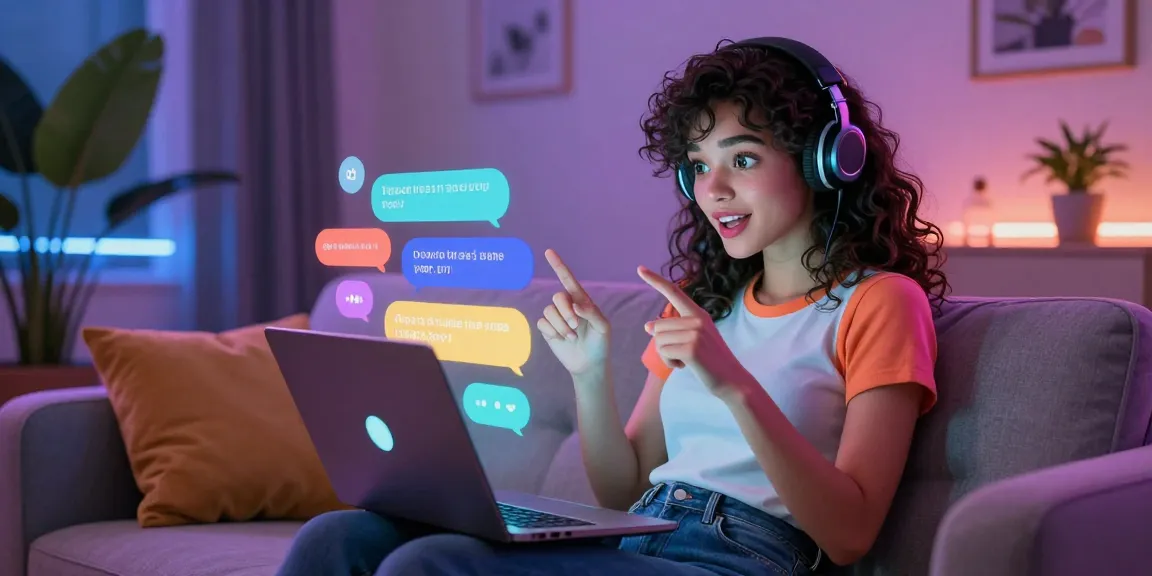 Interactive NSFW AI chat scene with vibrant avatar and engaging messages in a cozy, modern setting.