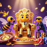 Experience thrilling gameplay with Kingfun as the mob boss oversees the casino world filled with riches.