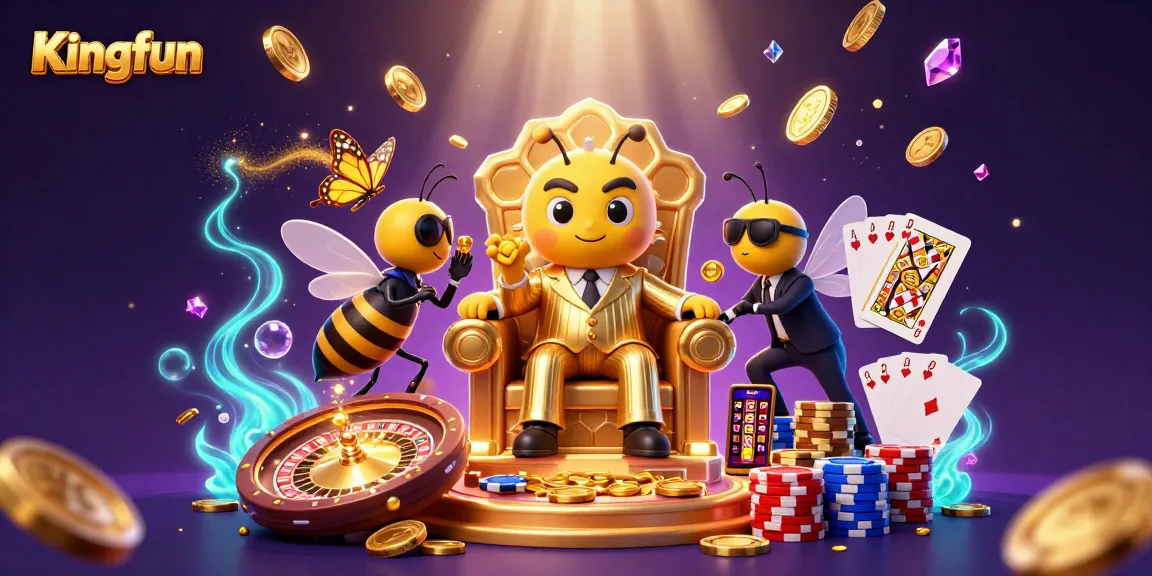 Experience thrilling gameplay with Kingfun as the mob boss oversees the casino world filled with riches.